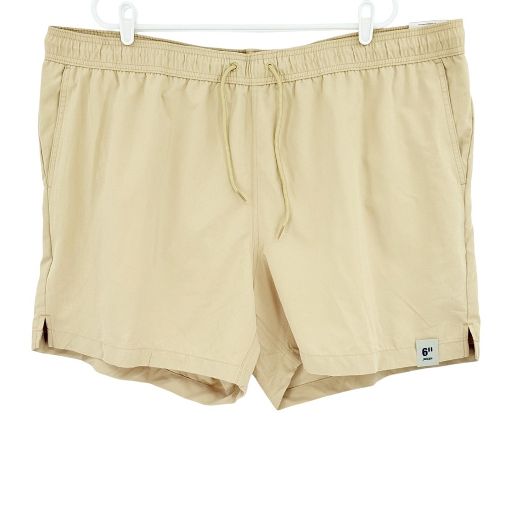George Men's Tan Swim Trunks Shorts Elastic Waist Drawstring Sz 3XL (48-50) NWT
